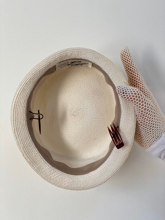 Vintage 60s Braided Spring Straw Topper Hat - image 9