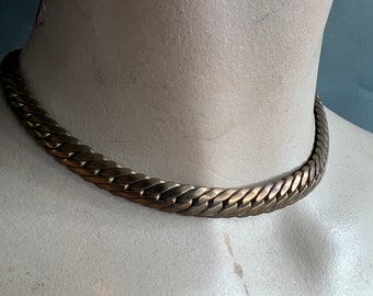 Vintage 40s Coro Antique Gold Collar Link Necklace