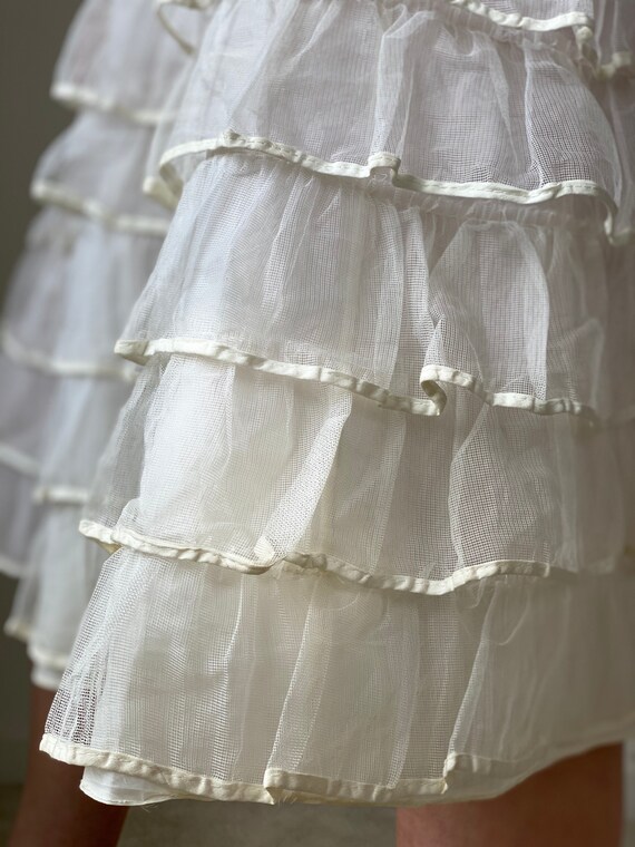 Vintage 50s White Ruffle Bridal Petticoat - image 6