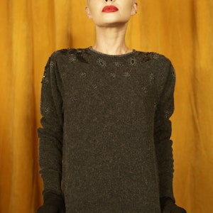 Vintage Lambswool Angora Beaded Sweater