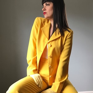 Vintage 80s Yellow Blazer Guy Laroche