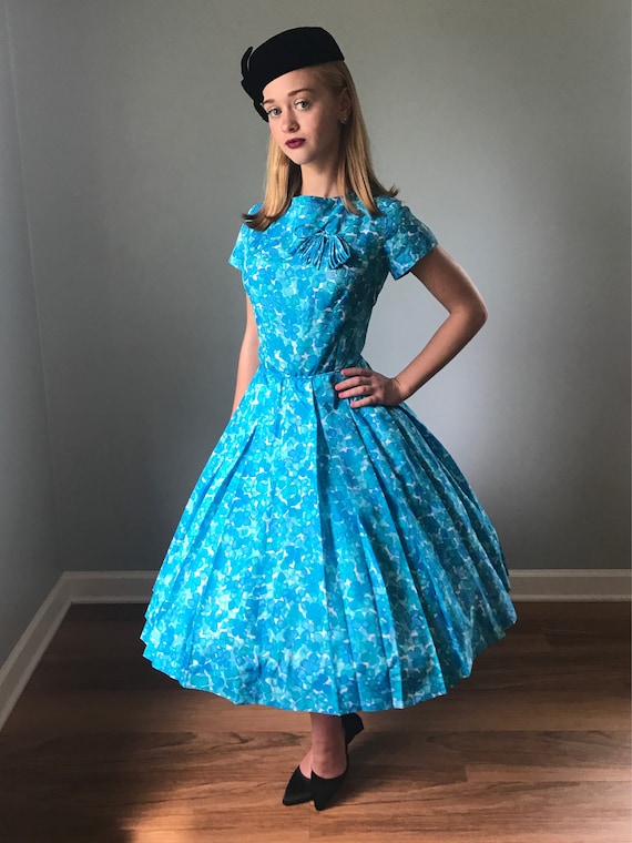 new look blue floral dress