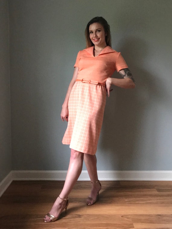 Vintage 70s Orange Leisure Dress Suit