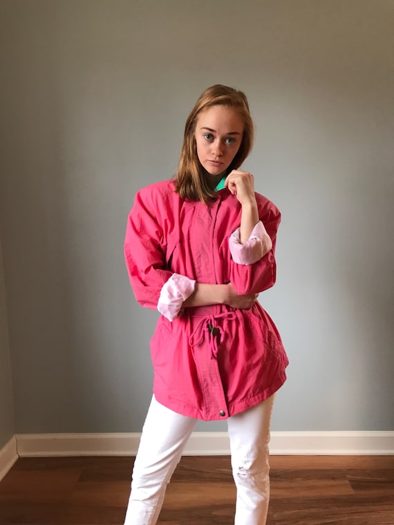 Vintage 80s Pink Parka Windbreaker