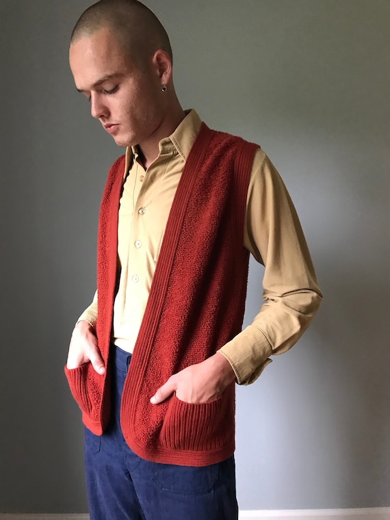 Vintage 70s Rust Sweater Vest