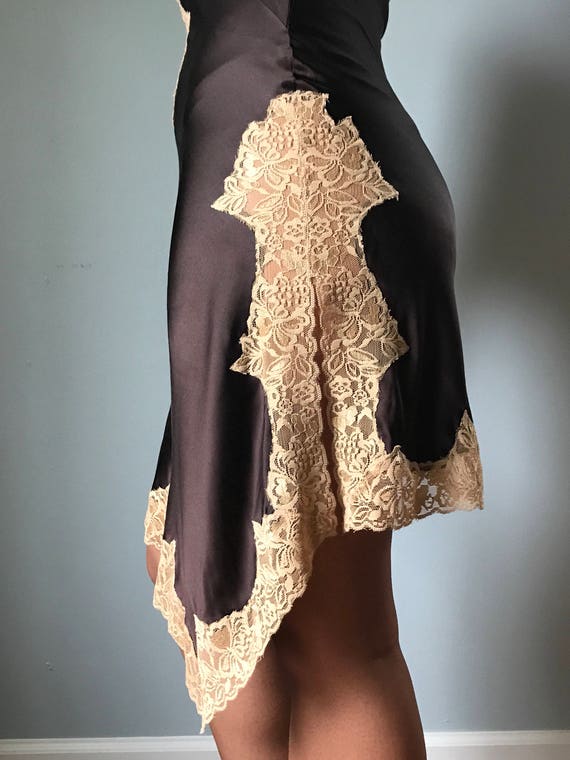 Silk + Lace Chocolate Dress - image 7