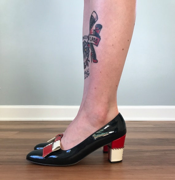Vintage 60s Mod Colorblock Pumps