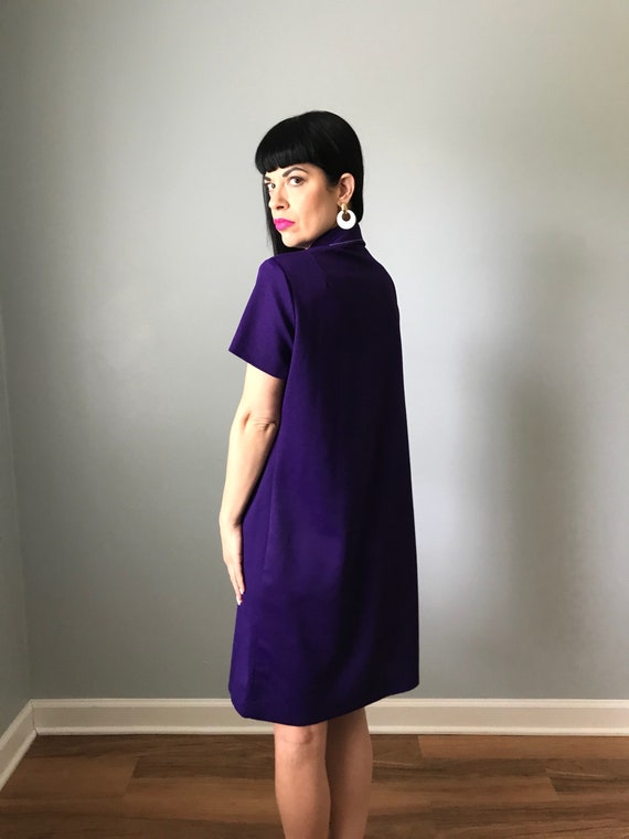 Vintage 60s Purple Scooter Dress w/ Diamond Zip - image 5