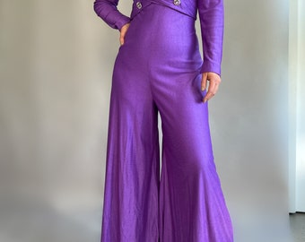 Vintage 60s Longsleeve Purple Onesie Jumpsuit