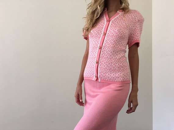 Vintage Pink Sweater Suit Seperates