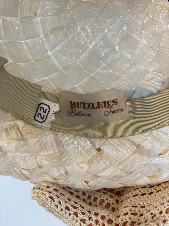 Vintage Ivory Straw Breton Hat - image 10