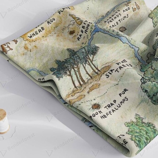 Hundred Acre Wood Map Fabric for quilt or crafting