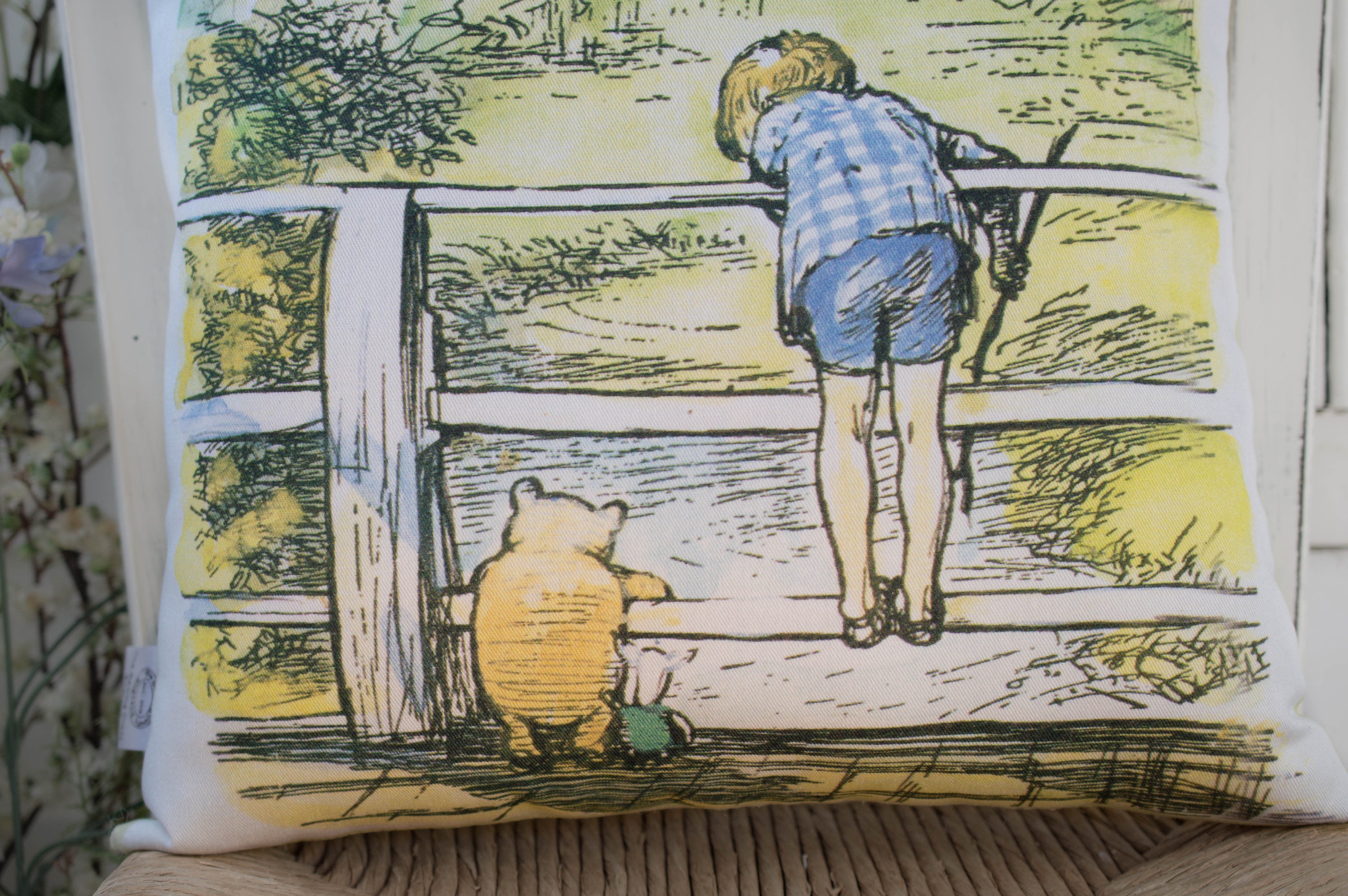 Winnie the Pooh Pillow Cover Pooh Sticks Bridge Cover Etsy