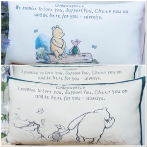 Goddaughter Godson I/We Promise Winnie the Pooh Cushion