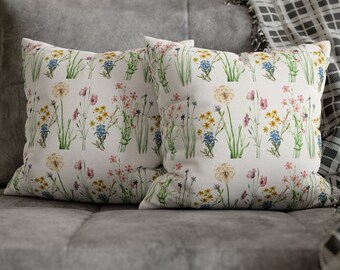 Floral Velvet Wildflowers Cushion
