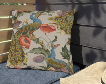 Waterproof Garden Peacocks Cushion