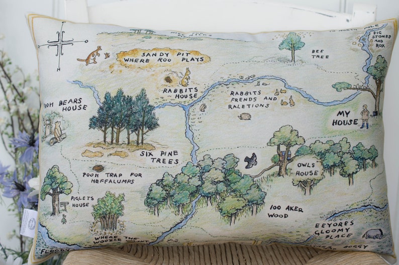 Hundred Acre Wood Map Cushion image 2
