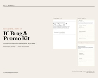 IC Brag & Promo Kit — Arbeitsbuch für Nachweise von Einzelbeitragenden