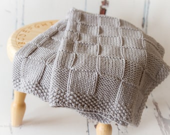 Knitting Pattern/DIY Instructions - Chunky Checks Baby Blanket