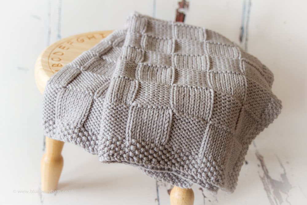 Chunky Checks Baby Blanket - Knitting Pattern/DIY Instructions - Easy Knit