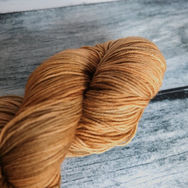 Squishy Merino 4ply Superwash Wool Luxury Hand Dyed Yarn - "Burnished Bronze" | Knitting, Crochet