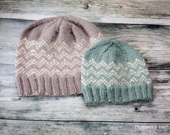 Zig Zags Beanie Hat - Babies & Toddlers - Knitting Pattern/DIY Instructions