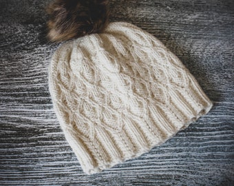 Forked Diamonds Hat - Children, Adult, DK/Worsted weight yarn - Knitting Pattern/DIY Instructions