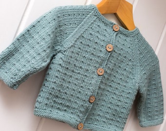 Dotted Swiss Baby and Childrens Cardigan - Knitting Pattern/DIY Instructions