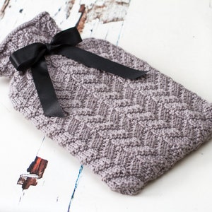 Lucinda Mock Cable Hot Water Bottle Cover Knitting Pattern