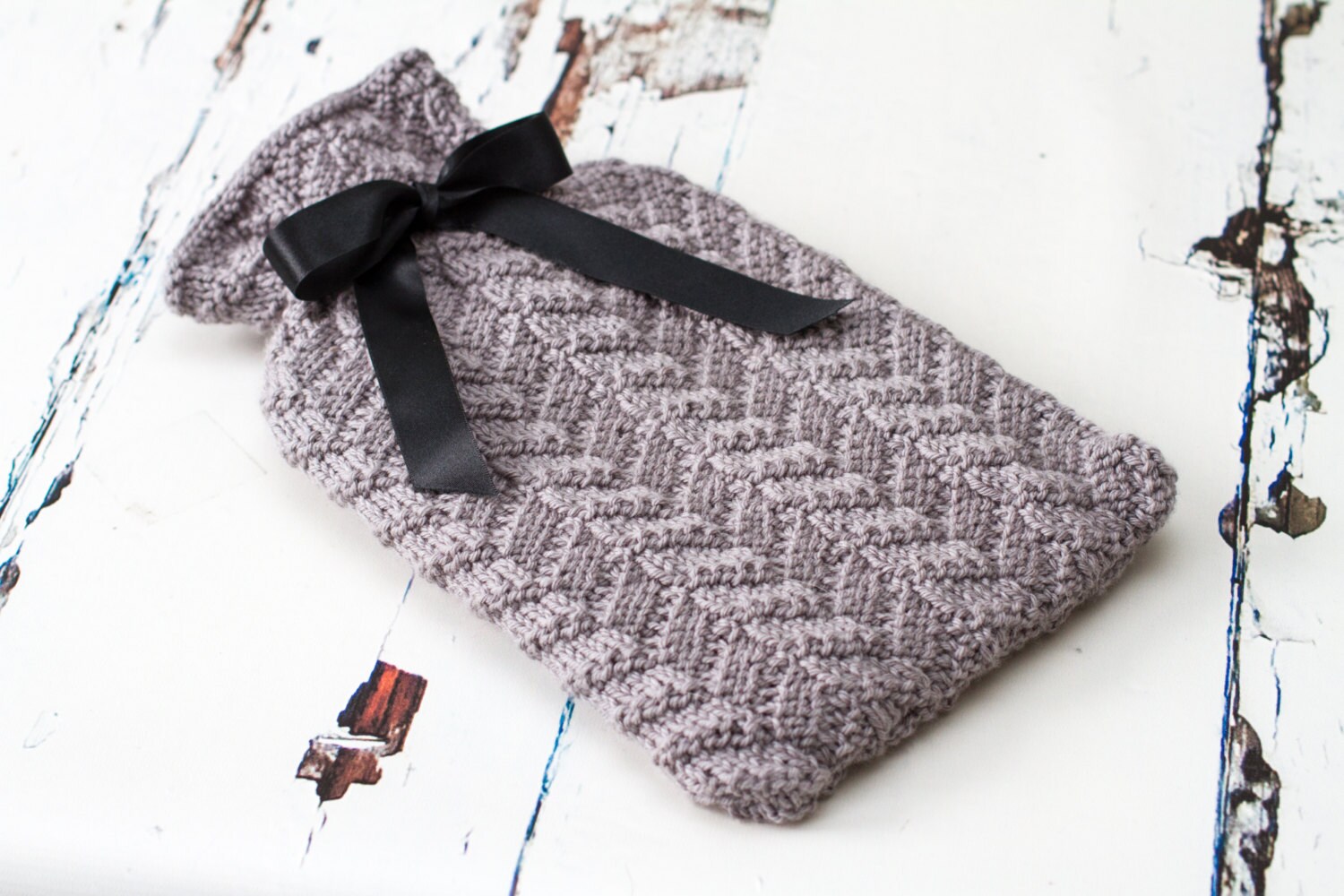 Lucinda Mock Cable Hot Water Bottle Cover Knitting Pattern