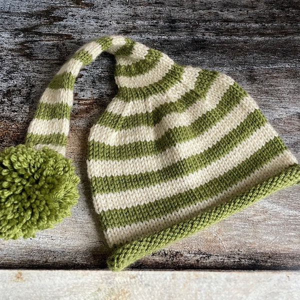 Stripey Stocking Hat Knitting Pattern - Baby + Child Sizes - Easy Knit - PDF Instant Download