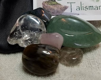 Lower Your Stress With This Gemstone Talisman - Natural Gemstones in A Leather Pouch