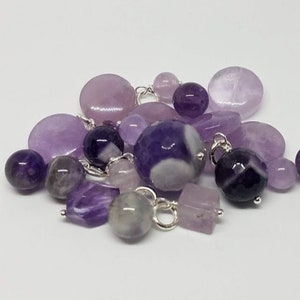 Tiny Silver Wrapped Amethyst Add A Charm - February Birthstone