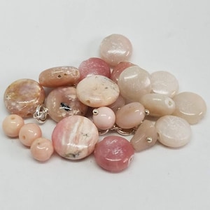 Pink Peruvian Opal wrapped in Sterling Silver - Add a Charm for October