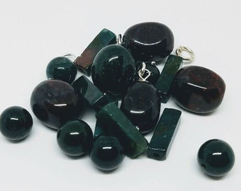 Bloodstone Wrapped in Sterling Silver - Add a Charm