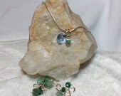 Personalized May Birthstone Necklace - Emerald and Sterling Silver