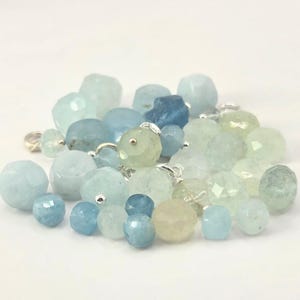 Tiny Aquamarine - March Birthstone - Add A Charm image 1