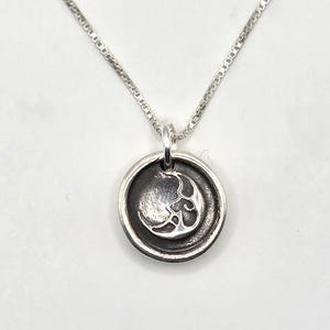 Man in the Moon Fine Silver Wax Seal Charm