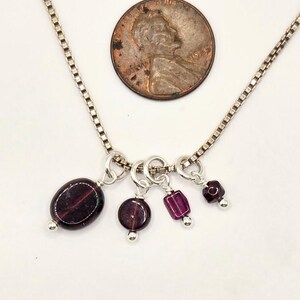Tiny Garnet Charms - Wrapped in Sterling Silver - January Birthstone image 6