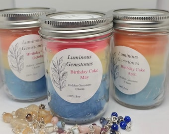 Birthday Candle with Hidden Birthstone Charm