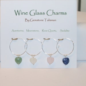 Marcatori di vino in argento sterling e pietre preziose