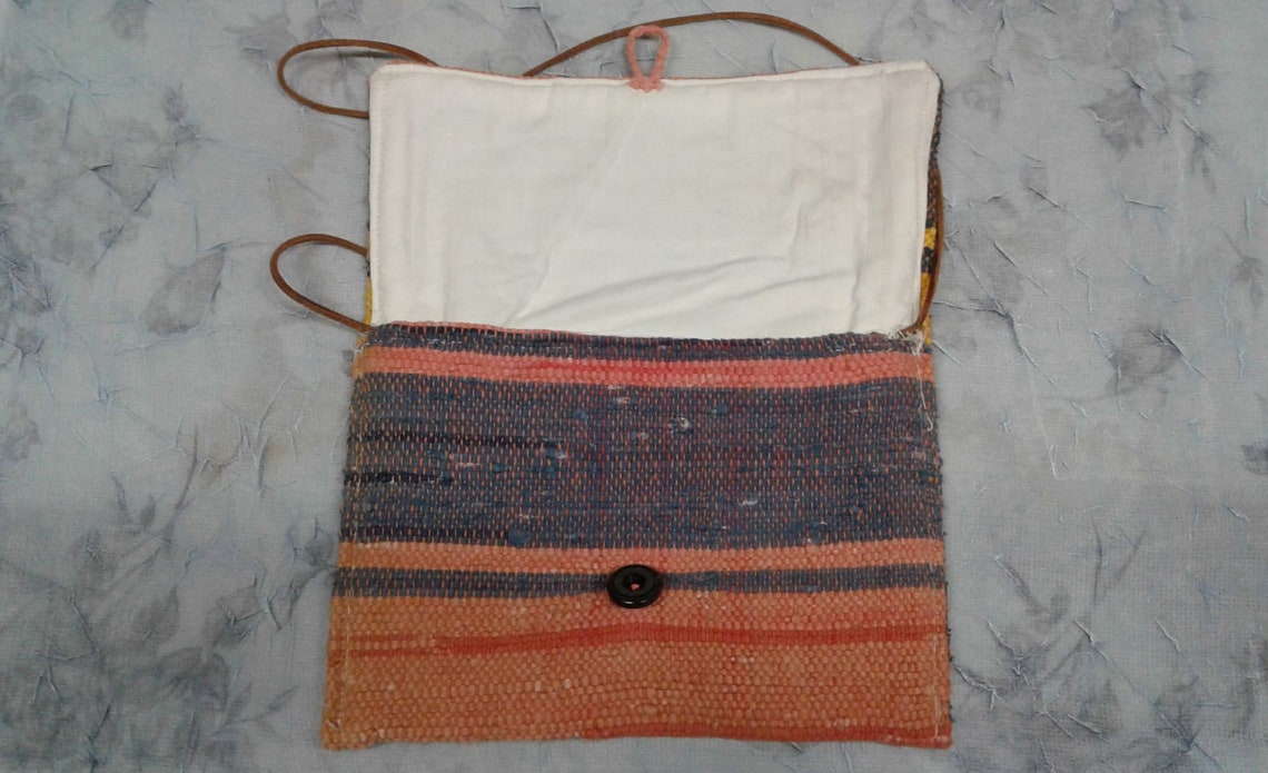 Handmade bag/ purse made of rag rug Multicolor bag Boho Etsy