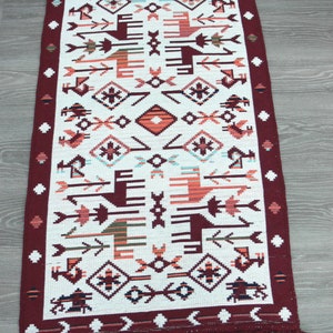 Recycled Cotton Rug: Traditional Greek Design, Double Faced (70x120cm)