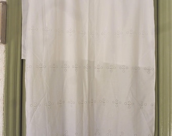 Cutwork curtain with Daisy designs, Cottage Chic Decor