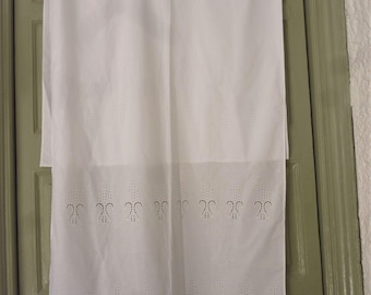 Cutwork curtain with Orchid designs, Cottage Chic Decor
