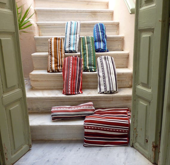 Single bed cover Greek product Modern countrystyle Colorful throw Traditional woven bedspread in the electric loom
