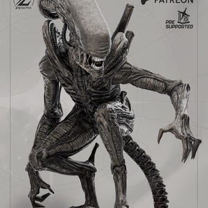 Alien 3D-utskriven figur, Xenomorph modellbyggsats, omålad