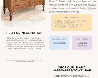 DIY KITCHEN ISLAND build plans
