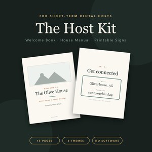 Airbnb-Willkommensbuch-Vorlage, bearbeitbarer Gästeleitfaden & Schilder, Handbuch für Kurzzeitmietobjekte, Gastgeberpaket für Ferienwohnungen, keine Software erforderlich