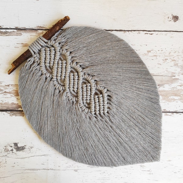 Macrame feather PATTERN, Boho chic Macrame leaf, photo tutorial, Macrame wall hanging